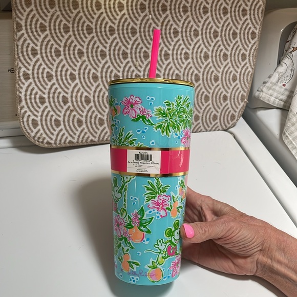 Lilly Pulitzer Disney Parks Collection X Minnie Mouse Tumbler, lid and straw. - Picture 3 of 9